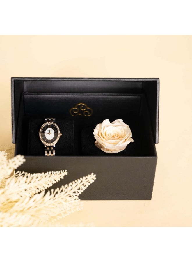 LIGANT Luxury Women's Stainless Steel Watch in Silver & Gold - Elegant Modern Design - Rust Resistant Metallic Wristwatch for Events & Daily Wear - Image 2