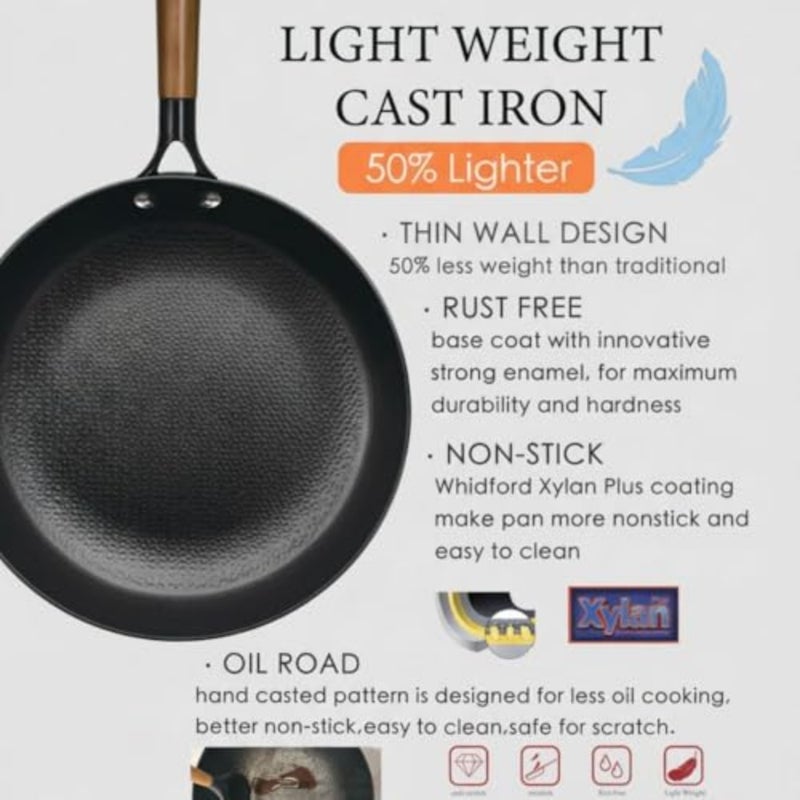 Chef's Delight Light Cast Iron Crepe Griddle Pan - 27CM Durable, Lightweight Cookware for Ideal Crepes Non-Stick, Easy to Clean, Ideal for Home Chefs - Image 5