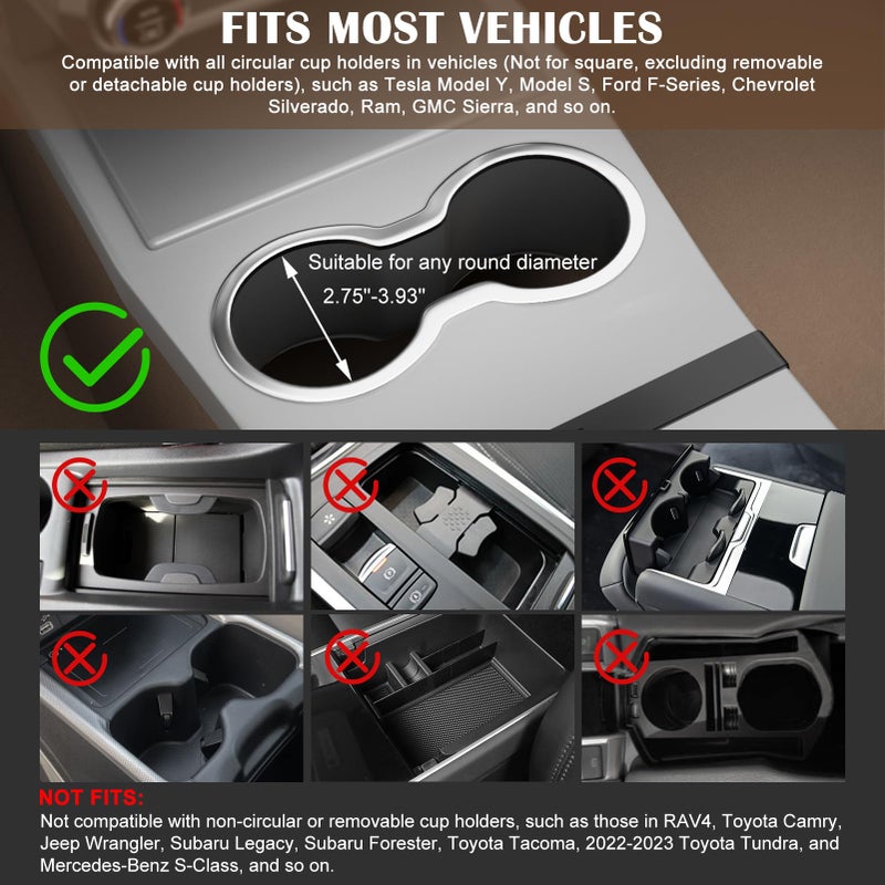 MTGSTOCL Car Tray & Car Desk for Laptop with Anti-Slip Protective Mat, 360Â° Rotating Wood Cup Holder Table, Eating Food, Working, Compatible with Tesla Model Y/3/S, Ford F150/Explorer/Maverick & Most Vehicles - Image 3