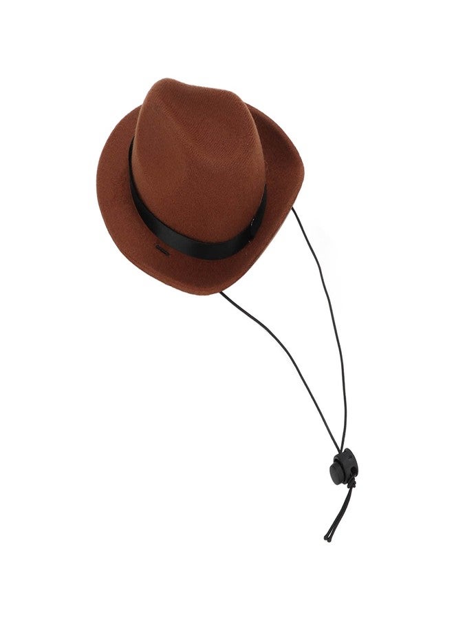 Zerodis Pet Hat, Soft Dog Costume Hat Cute Cowboy Dog Hat with Adjustable Band Pet Costume Top Hat Comfort to Wear Dog Cat Party Costume Decorative Hat Pet Dog (Brown) - Image 1