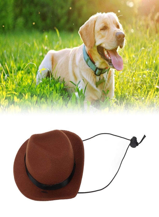Zerodis Pet Hat, Soft Dog Costume Hat Cute Cowboy Dog Hat with Adjustable Band Pet Costume Top Hat Comfort to Wear Dog Cat Party Costume Decorative Hat Pet Dog (Brown) - Image 4