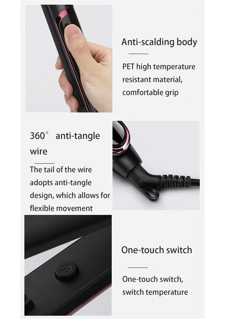 Generic Fast Heat Hair Straightener with Lockable Handle and LCD Digital Display, 2-in-1 Hair Straightener and Curler Dual Voltage Styling Tool for Professional Salon Straightening/Curling/Waving  - Image 4