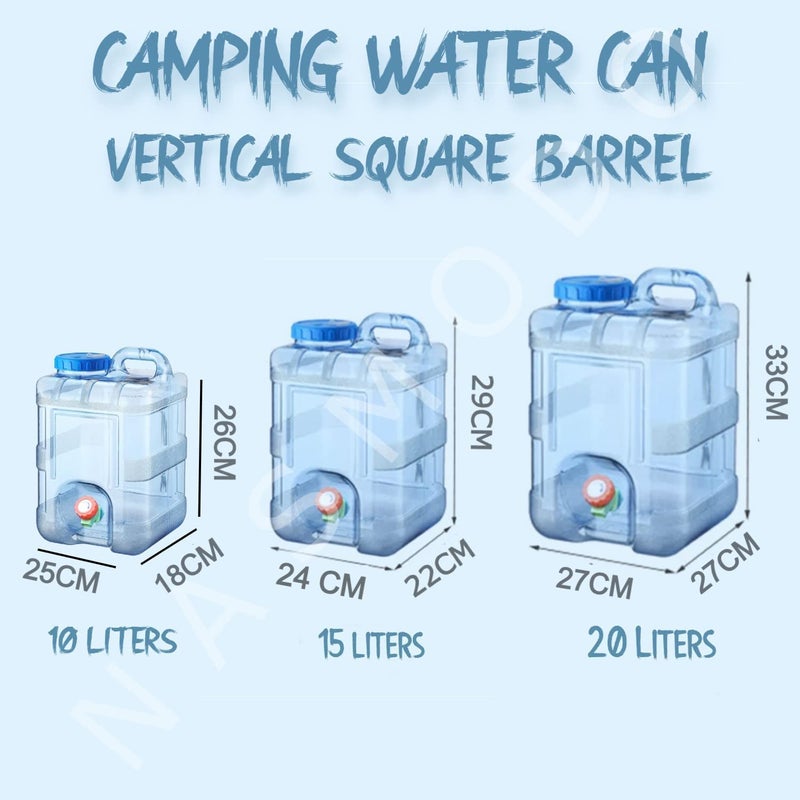 Nasmodo 15 Litre Camping Water Can with Tap Portable Camping Picnic Hiking Camping Water Tank Storage Container for Travelling Water Camper Dispenser Barrel with Faucet(Blue) - Image 2