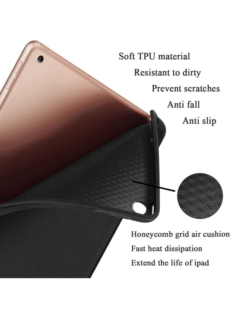 SmartGrist iPad 10.2-inch Case (9th/8th/7th Generation, 2021/2020/2019) with Pencil Holder - Slim Soft TPU Trifold Stand Protective Full Body Cover with Auto Sleep/Wake - Black - Image 2