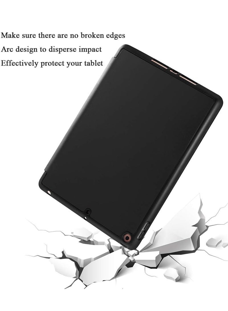 SmartGrist iPad 10.2-inch Case (9th/8th/7th Generation, 2021/2020/2019) with Pencil Holder - Slim Soft TPU Trifold Stand Protective Full Body Cover with Auto Sleep/Wake - Black - Image 3