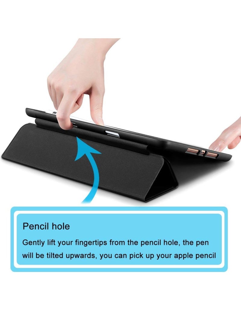 SmartGrist iPad 10.2-inch Case (9th/8th/7th Generation, 2021/2020/2019) with Pencil Holder - Slim Soft TPU Trifold Stand Protective Full Body Cover with Auto Sleep/Wake - Black - Image 5