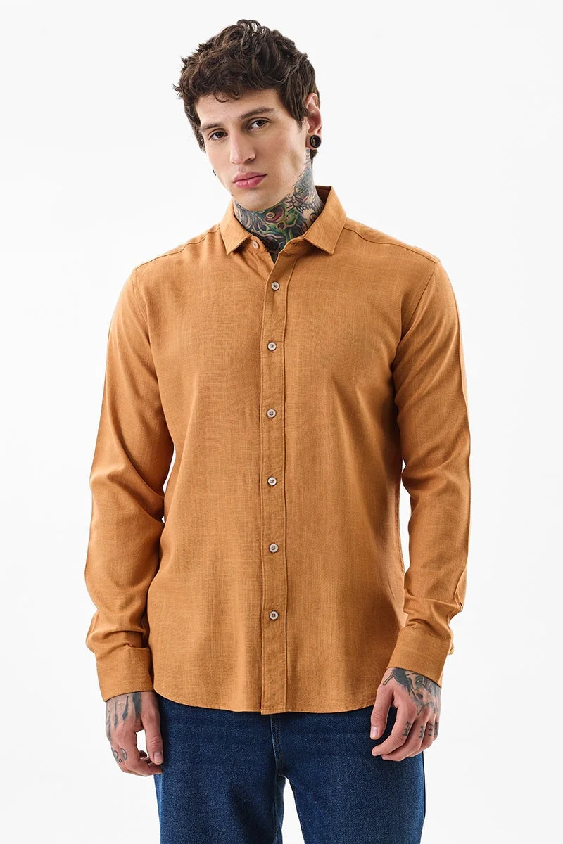 SNITCH Amber Solid Long Sleeve Slim Fit Shirt