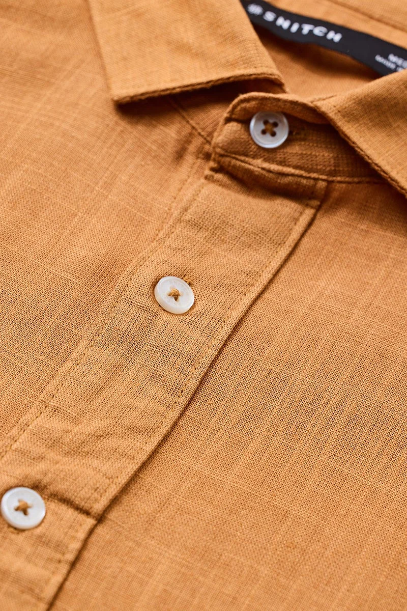 SNITCH Amber Solid Long Sleeve Slim Fit Shirt