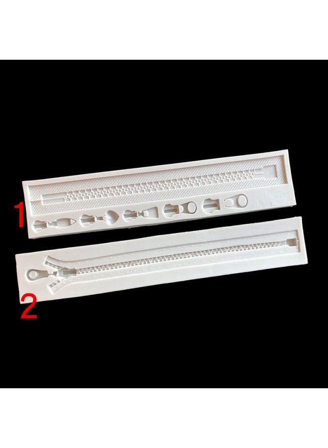 Clothes Pants Shoe Bag Zipper Chain Silicone Mold Diy Creative Baking Decoration Drop Glue Clay Soft Ceramic Mold-Specifications:Section 2-Grey 17-423  - Image 2