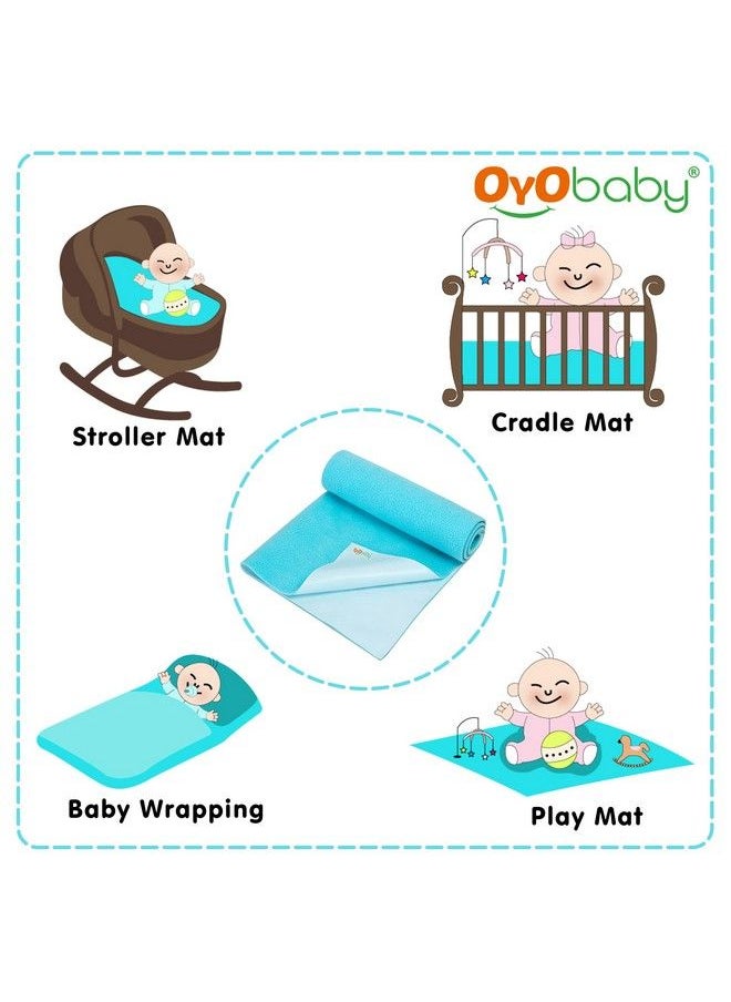 OYO BABY Waterproof Quick Dry Sheet For Baby; Bed Pad ; Baby Bed Protector Sheet For Toddler Children (Small (50Cm X 70Cm) Sea Blue)  - Image 3