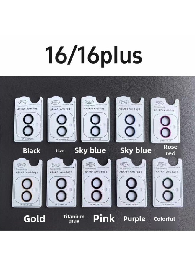 Suitable For Apple 16 Imitation Original Lens Film IPhone15ProMax Mobile Phone 14 Protective Film Ar Lens Film With Positioning-Color:Ar+af Positioning Eagle Eye-white Base Plate [desert Gold/titanium Brown]-Dimensions:iPhone 15/15 Plus - Image 1