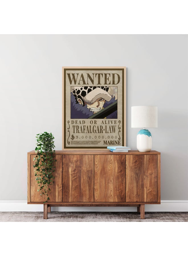 Art Decor Art Decor Framed Fine Art One Piece Wanted Poster Wall Art Trafalgar Law Artwork Anime Portrait Print Wall Décor for Bedroom Boy Room Living Room Office Gaming Room  - Image 2