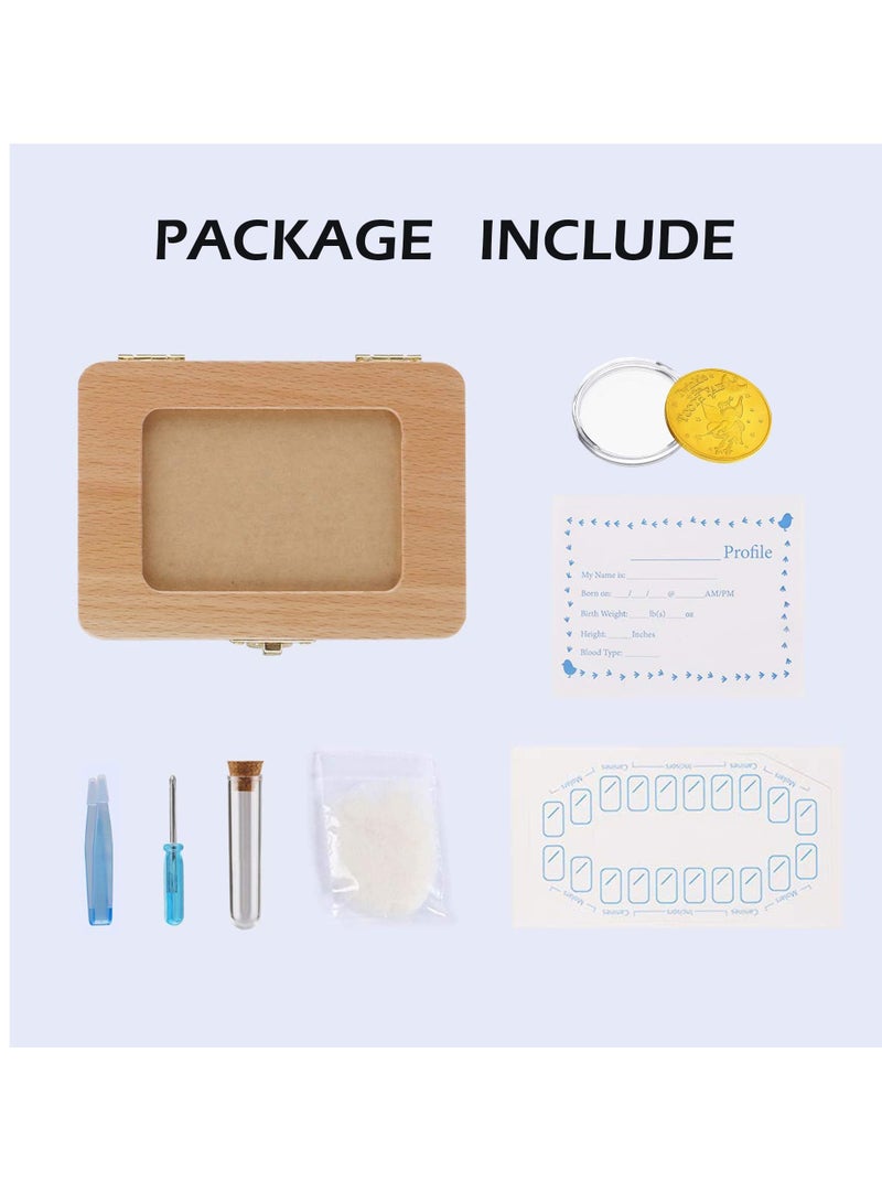 Excefore Baby Tooth Keepsake Box, Baby Tooth Fairy Keepsake Box, Baby Keepsake Wooden Storage Box, Children Memory Boxes to Save First Teeth & Hair, Newborn Baby Birthday and Shower Gift - Image 5