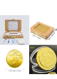 Excefore Baby Tooth Keepsake Box, Baby Tooth Fairy Keepsake Box, Baby Keepsake Wooden Storage Box, Children Memory Boxes to Save First Teeth & Hair, Newborn Baby Birthday and Shower Gift  - Image 2