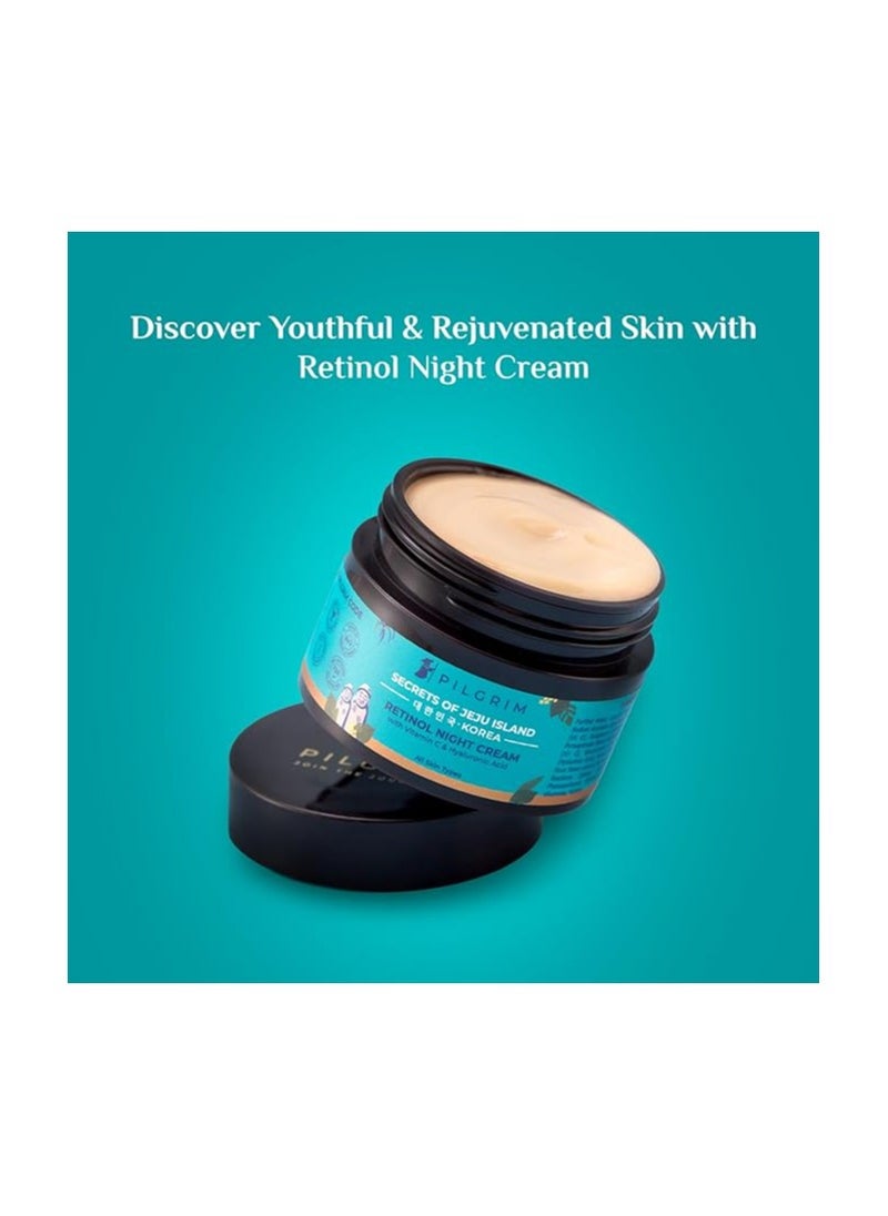 PILGRIM - Korean Retinol Anti Aging Night Cream with Hyaluronic Acid And Vitamin C Discover young, wrinkle-free And radiant skin Anti aging cream for oily And dry skin For Men And Women|Korean Skin Care|50gm - Image 1