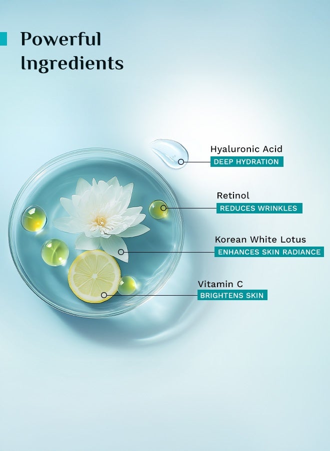 بيلجريم كريم بيلغريم الكوري الليلي المضاد للشيخوخة بالريتينول (50 جم) مع حمض الهيالورونيك وفيتامين سي | اكتشفي بشرة شابة، خالية من التجاعيد، ومشرقة | كريم مضاد للشيخوخة للبشرة الدهنية والجافة | للجنسين - Image 4