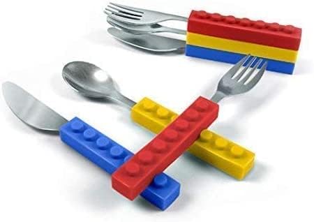 VANVENE Toddler Utensils and Brick Toys  Set of 3 Interlocking Block Kids Silverware  Toddler Fork and Spoon Set with Toddler KnifeNonBPA Kids Cutlery and Kid Safe Stainless Steel Silverware3 Years Up - Image 5