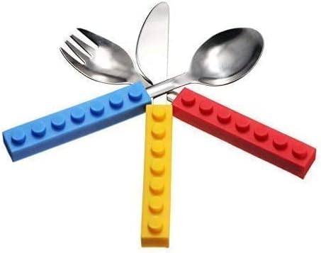 VANVENE Toddler Utensils and Brick Toys  Set of 3 Interlocking Block Kids Silverware  Toddler Fork and Spoon Set with Toddler KnifeNonBPA Kids Cutlery and Kid Safe Stainless Steel Silverware3 Years Up - Image 3