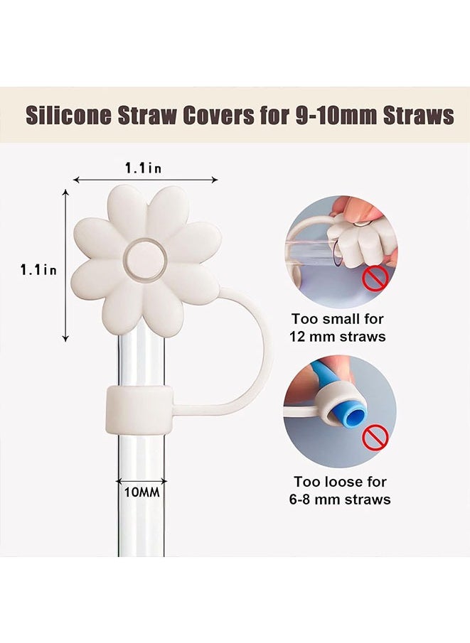 Generic - 4 Pcs Flower Straw Covers Toppers for Stanley Cups 30&40 Oz Tumbler Accessories Silicone Straw Caps Reusable Straw Tips Protectors for Stanley Cup 10mm 0.4 inch Straws (pink) - Image 1