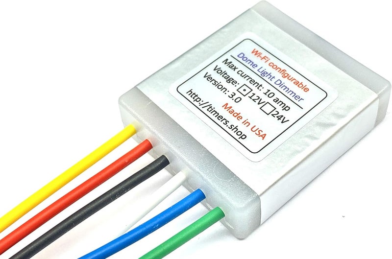 XDP Dome Light Dimmer with Delay, Fits Any Car, 20 Sec and 10 Min Timeout, Rotary Switch, Manual Operation, White - Image 1