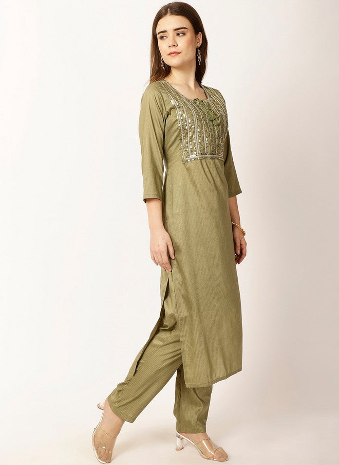 Rue Collection طقم كورتا بتصميم ياقة مزهرة للنساء - Image 4