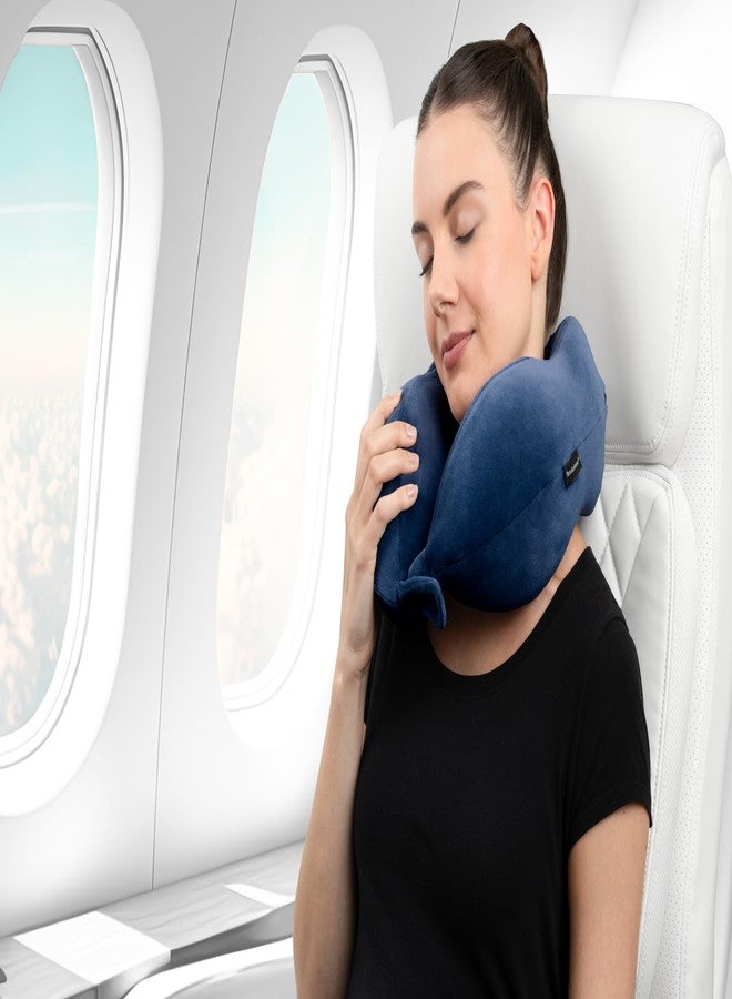 Brookstone Neck Travel Pillow - Lightweight Contoured Memory Foam Stuffable Travel Neck Pillow for Sleeping, Car, & Airplane, Size One Size, Blue - Image 4