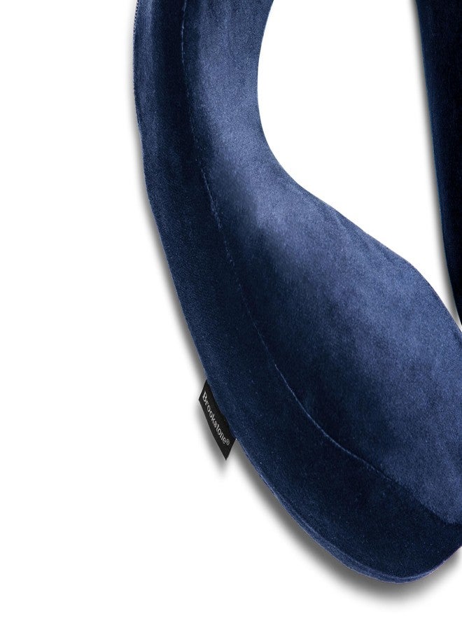 Brookstone Neck Travel Pillow - Lightweight Contoured Memory Foam Stuffable Travel Neck Pillow for Sleeping, Car, & Airplane, Size One Size, Blue - Image 3