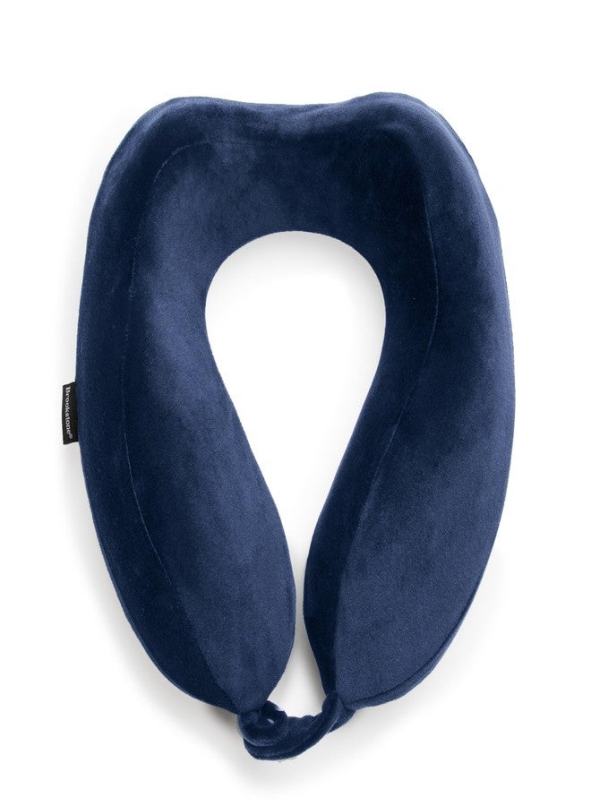 Brookstone Neck Travel Pillow - Lightweight Contoured Memory Foam Stuffable Travel Neck Pillow for Sleeping, Car, & Airplane, Size One Size, Blue - Image 1