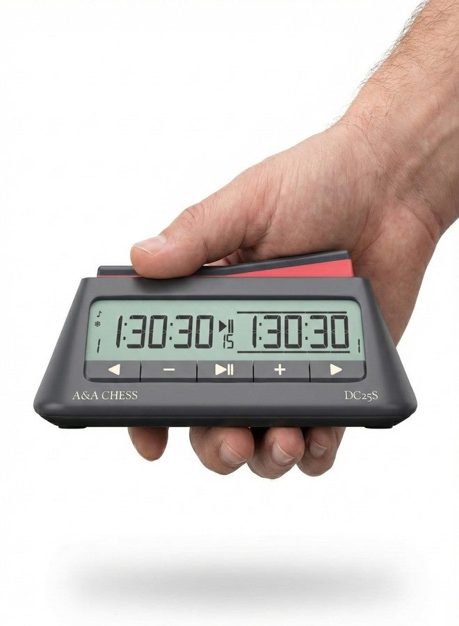 A&A Chess Clock, Digital Chess Timer with 36 Tournament Modes, Stylish Minimalist Design with Rocker, Portable Timer for Chess & Board Games (Black) - Image 4