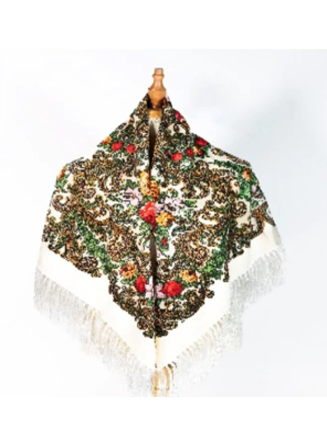 Womens Women's Eastern European Cotton Tassel Shawl