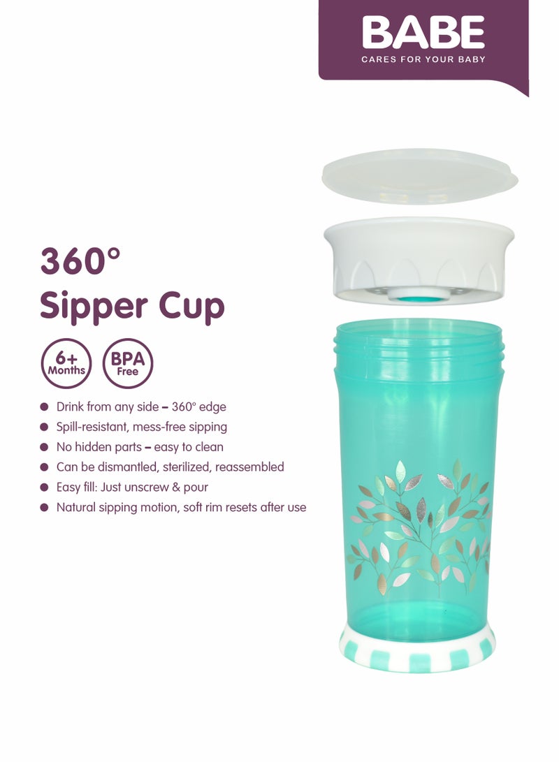 BABE - Baby Sipper Cup 360 Degree, 3 Months, BPA Free, Spill-Resistant, Blue - Image 4