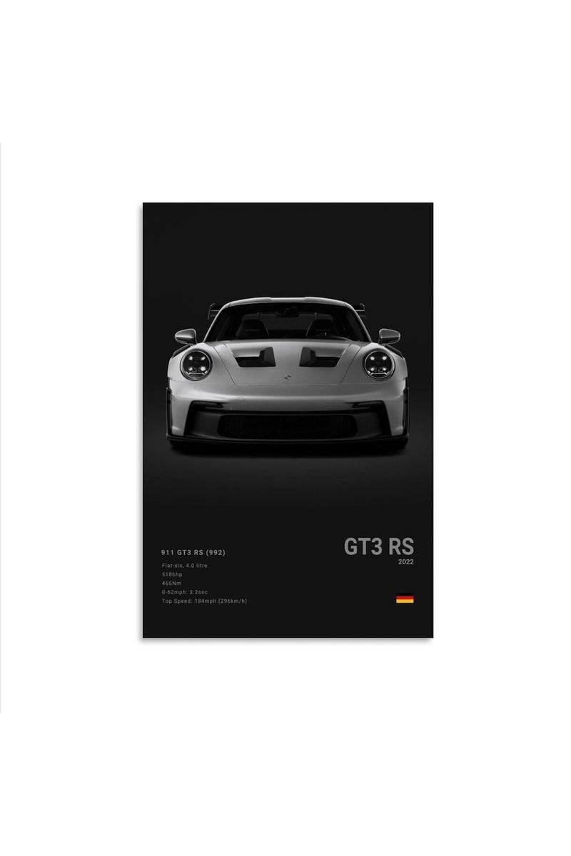 Dujoi Car Poster 911 GT3RS Posters Racing Car Wall Art Vintage Car Posters For Men Car Art Prints 911 Canvas Framed Unframe-style 12x18inch(30x45cm) - Image 1