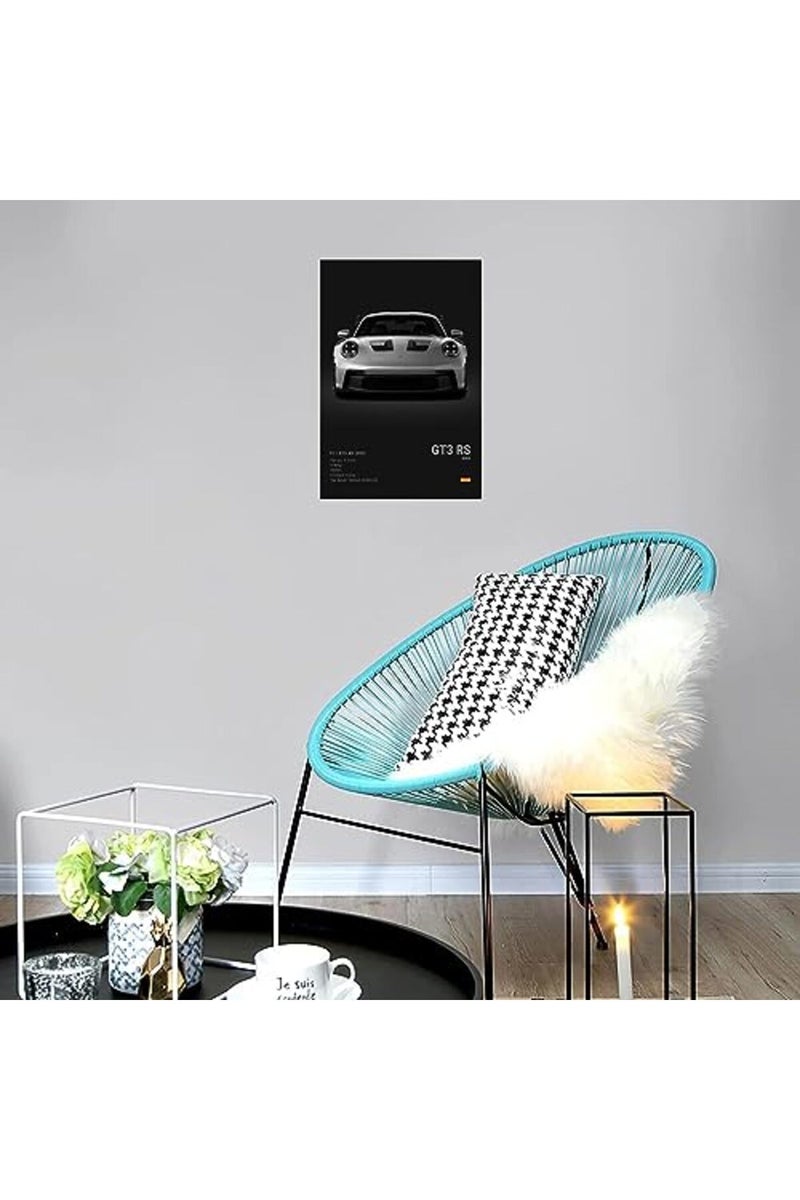 Dujoi Car Poster 911 GT3RS Posters Racing Car Wall Art Vintage Car Posters For Men Car Art Prints 911 Canvas Framed Unframe-style 12x18inch(30x45cm) - Image 3