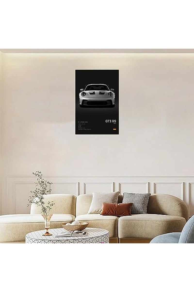 Dujoi Car Poster 911 GT3RS Posters Racing Car Wall Art Vintage Car Posters For Men Car Art Prints 911 Canvas Framed Unframe-style 12x18inch(30x45cm) - Image 4