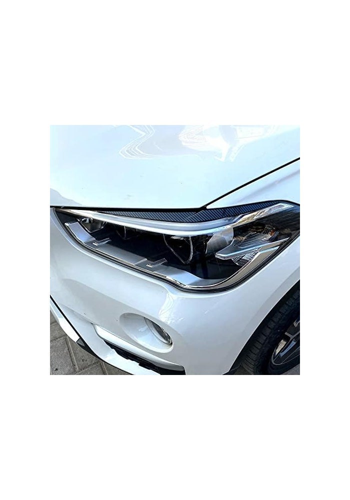 QASULER Glossy Black Eyebrows Headlight Eyelids for BMW X1 - Image 2