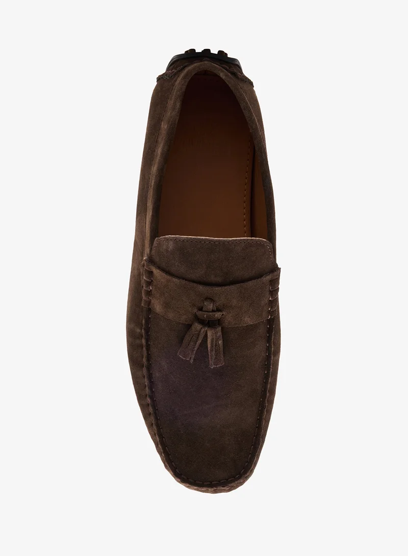 Steve Madden BROWN SUEDE Harringlor Suede Tassel Loafers for Men | Best Price UAE