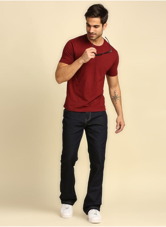 HIGH STAR بنطلون جينز رجالي بقصّة Bootcut باللون الأزرق  - Image 1