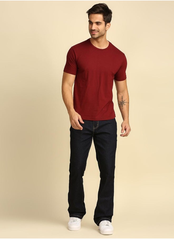 HIGH STAR بنطلون جينز رجالي بقصّة Bootcut باللون الأزرق  - Image 3