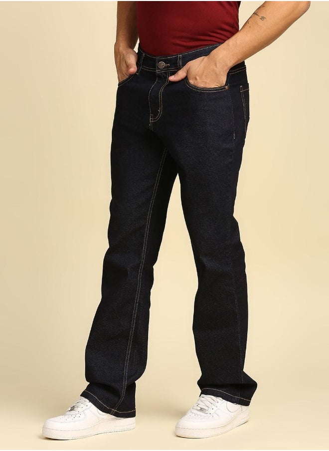 HIGH STAR بنطلون جينز رجالي بقصّة Bootcut باللون الأزرق  - Image 2