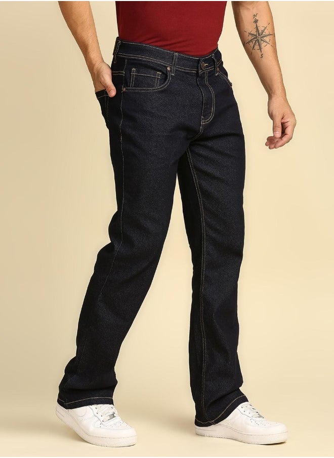 HIGH STAR بنطلون جينز رجالي بقصّة Bootcut باللون الأزرق  - Image 4