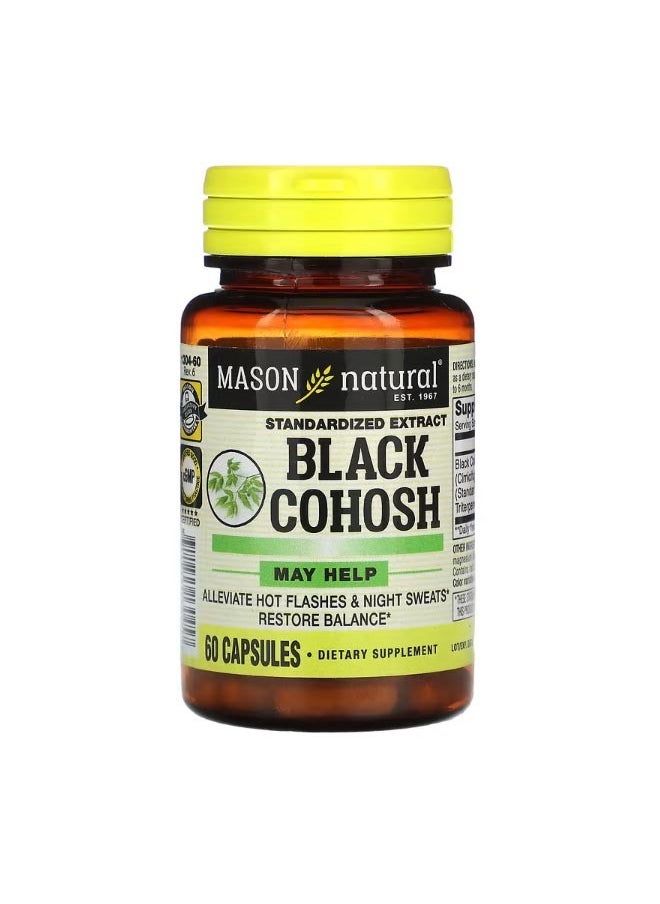 Mason Natural Black Cohosh Standardized Extract 60 Capsules  - Image 1