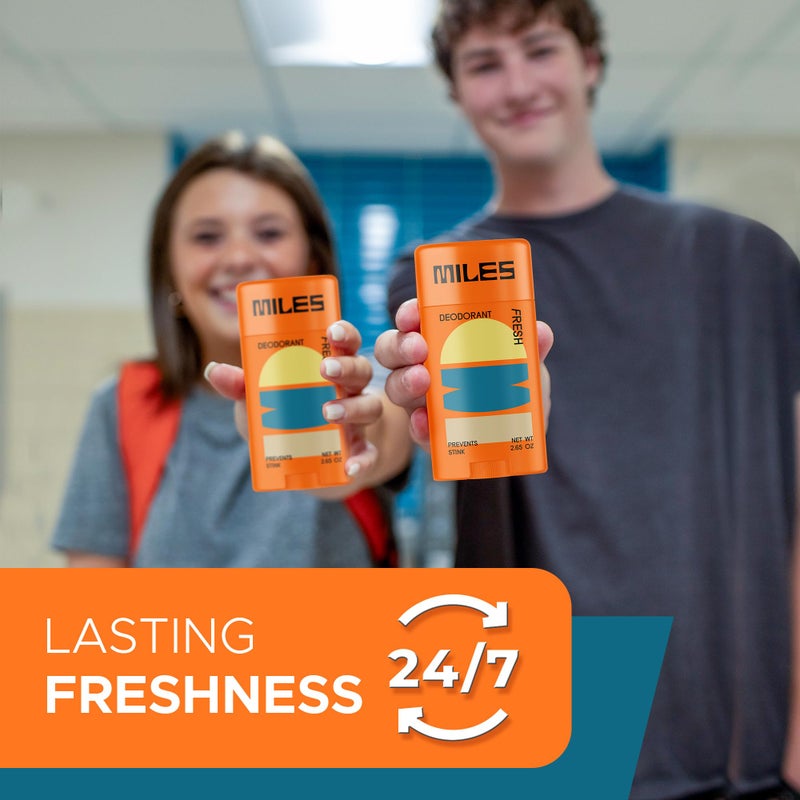 Miles Kids Deodorant for Boys and Girls - Aluminum Free Deodorant for Kids and Teens, Natural, Hypoallergenic, Made in USA - Fresh Scent - 2-Pack - Image 5