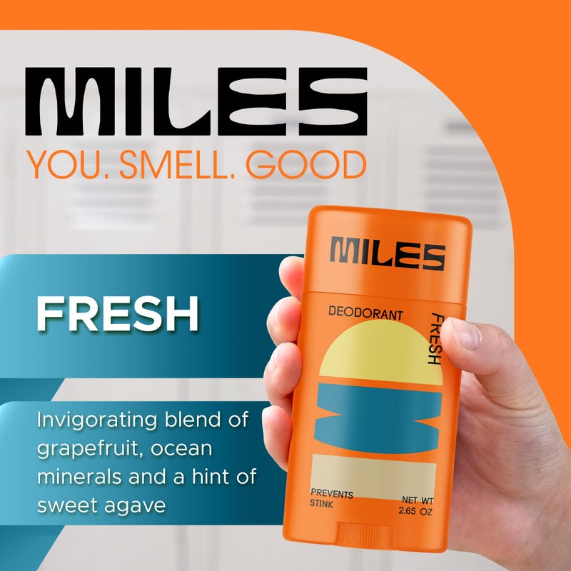 Miles Kids Deodorant for Boys and Girls - Aluminum Free Deodorant for Kids and Teens, Natural, Hypoallergenic, Made in USA - Fresh Scent - 2-Pack - Image 4