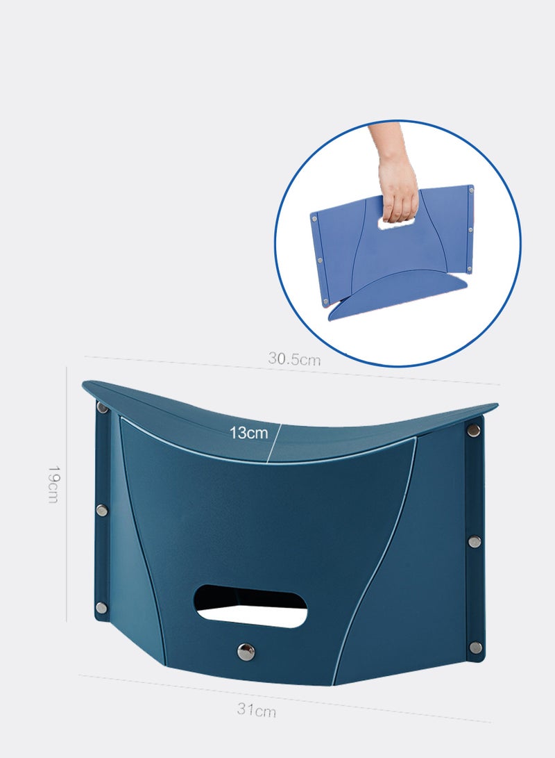 Generic Portable outdoor stool and storage bag dual-purpose folding stool blue  - Image 1