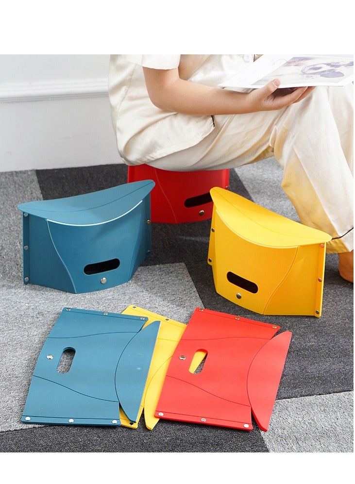 Generic Portable outdoor stool and storage bag dual-purpose folding stool blue  - Image 2