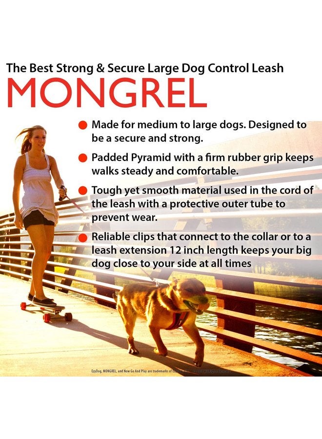 EzyDog EzyDog Mongrel Best Short Dog Leash for Medium to Large Dogs - Perfect Lead for Control, Training, and Keeping Your Dog Close - Durable and Comfortable Pyramid Handle Design (12”, Black) - Image 3