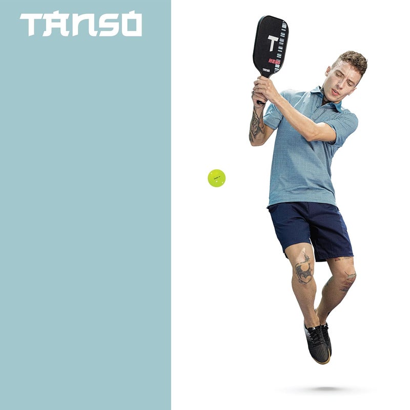 Tanso كرات بادل T40 للعب في البطولات الخارجية (عبوة من 3 كرات بادل، 40 ثقب دقيق، ارتداد نشط، متينة مع تآكل أقل، لون أخضر فاتح) - Image 5