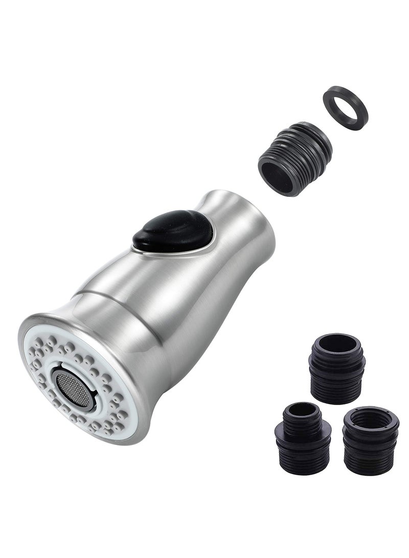 Excefore Pull Out Kitchen Spray Nozzle Head Replacement, Kitchen Faucet Head Replacement, 2 Function, Anti Rust, Brushed Nickel, Suitable for Fit Most Faucet  - Image 1