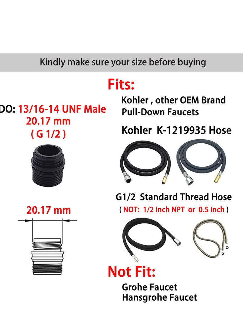 Excefore Pull Out Kitchen Spray Nozzle Head Replacement, Kitchen Faucet Head Replacement, 2 Function, Anti Rust, Brushed Nickel, Suitable for Fit Most Faucet  - Image 4