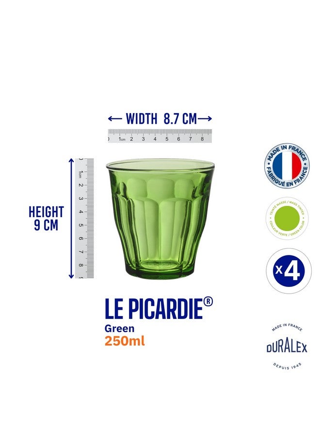 Duralex® Picardie Green Glass Tumbler 250ml Set of 4 Glasses - Image 5